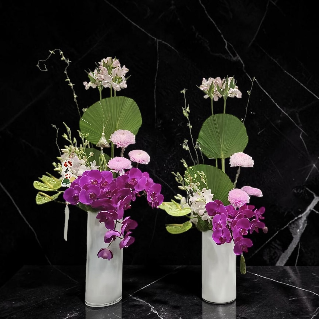 Mira Fleur corporate floral — installation, mira palette