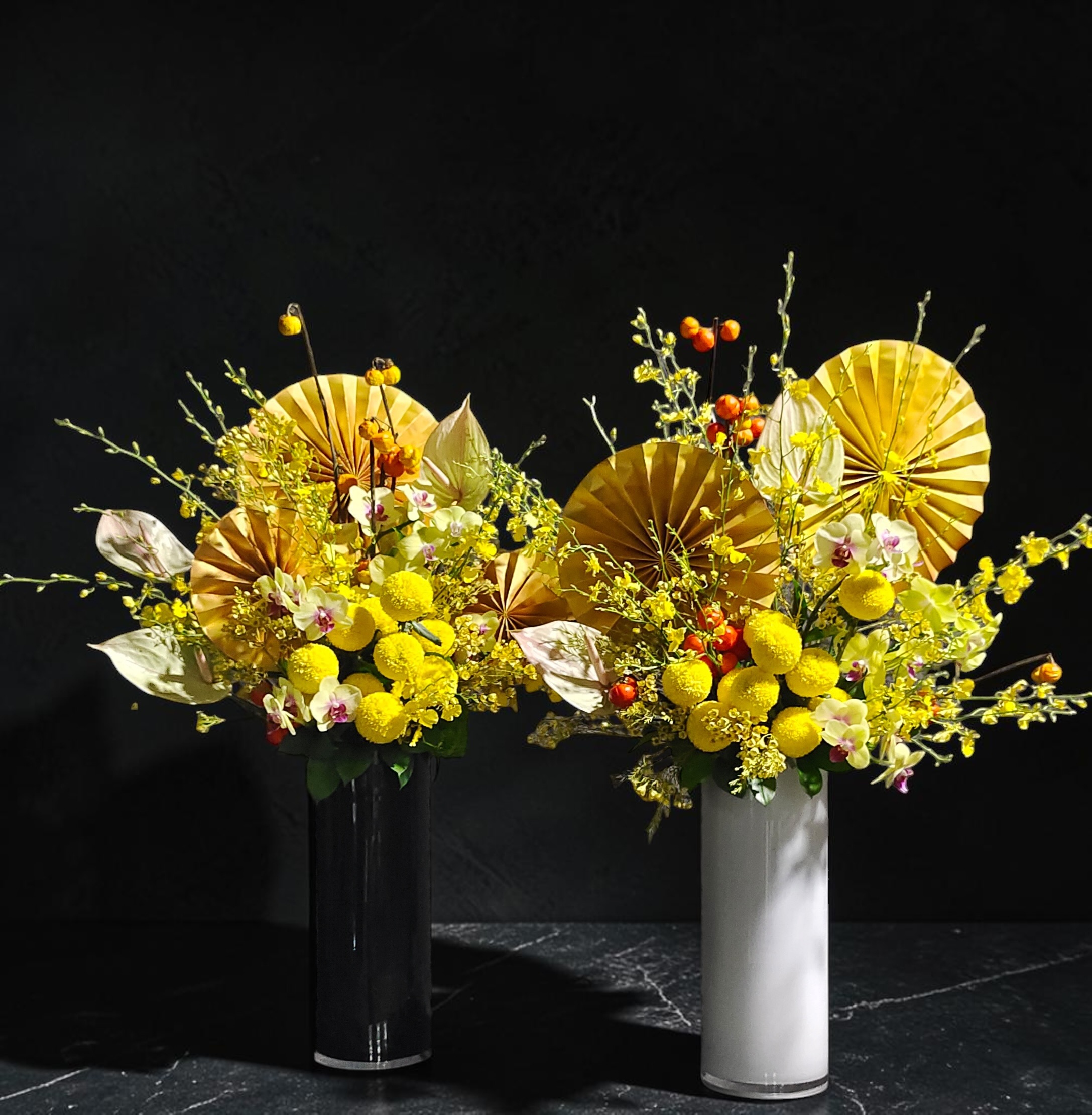 Mira Fleur corporate floral — installation, mira palette