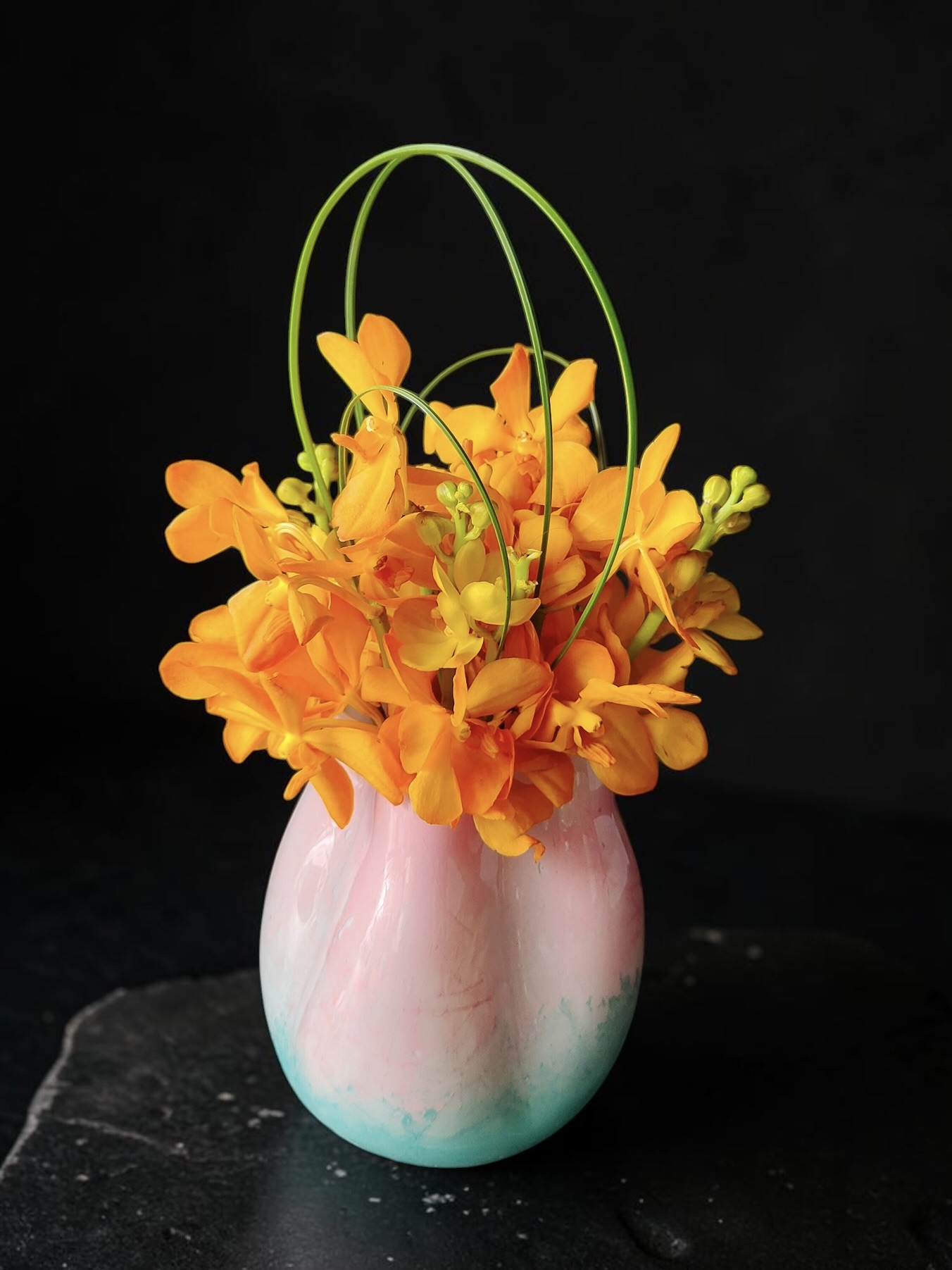 Mira Fleur corporate floral — installation, mira palette