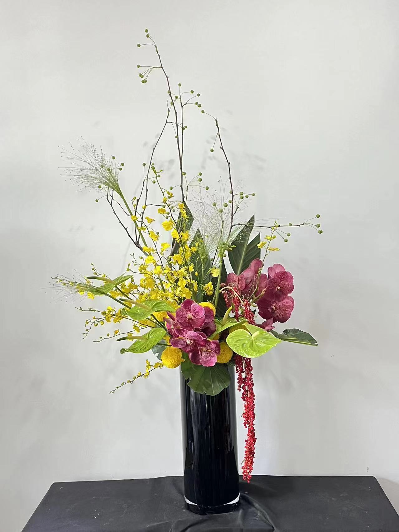 Mira Fleur corporate floral — installation, mira palette