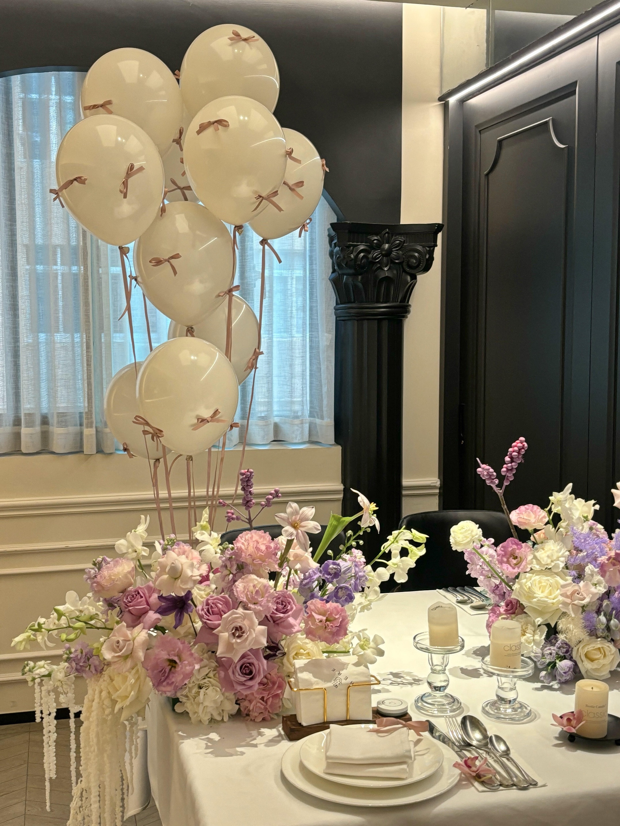 Mira Fleur event floral — tablescape, mira palette